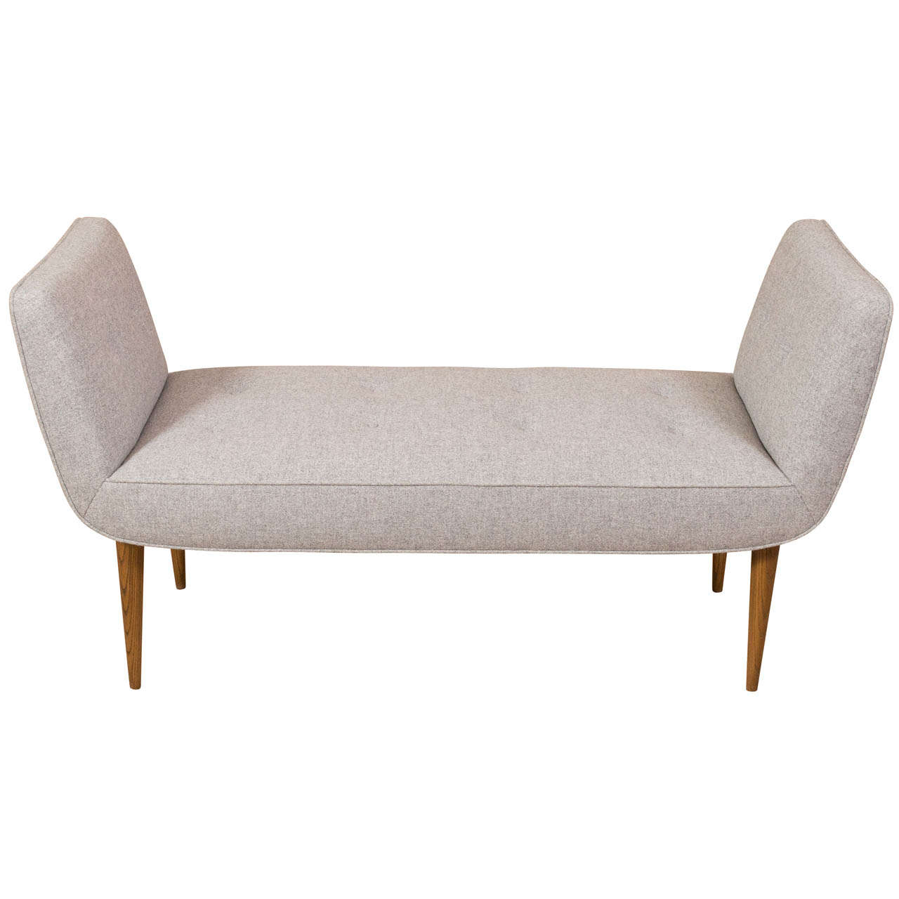 Large Custom Made Wool & Walnut Saddle Bench