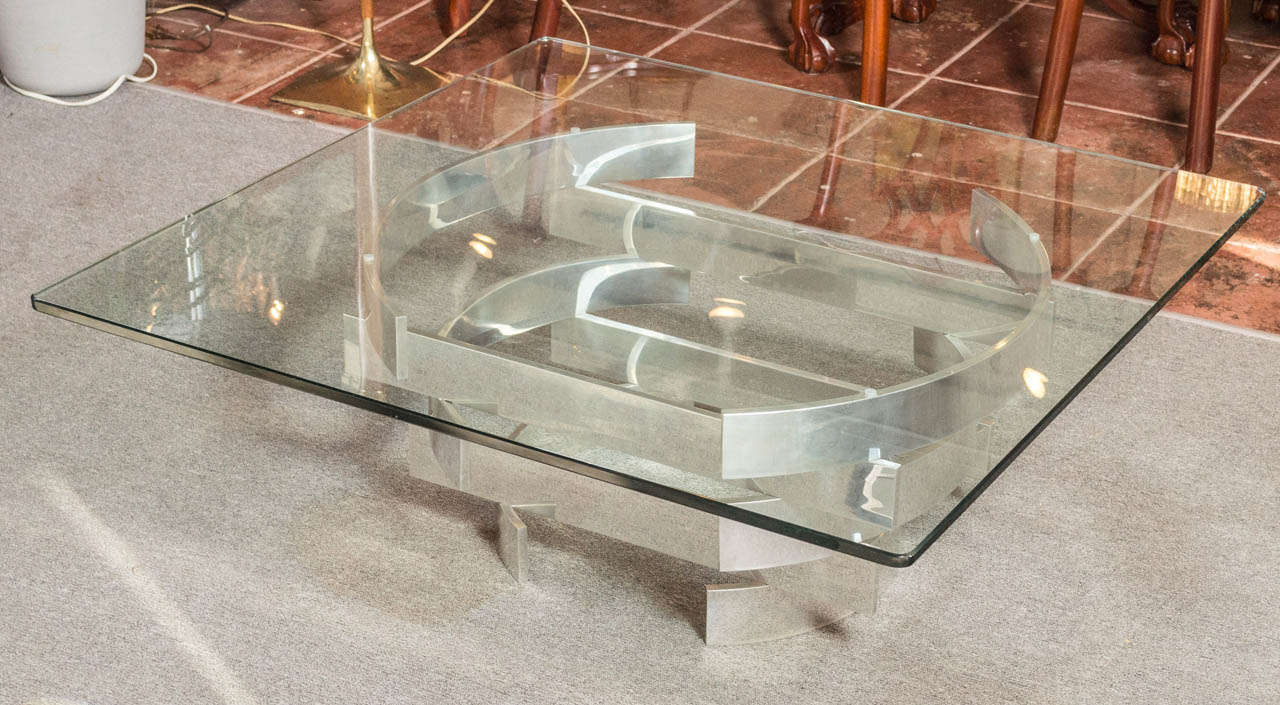 Paul Mayen for Habitat Aluminum Base Square Top Coffee Table