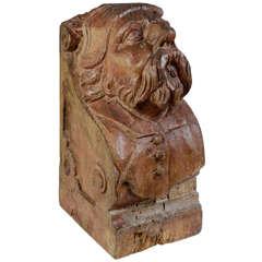 A 17th c. Carved Oak French Corbel Beam