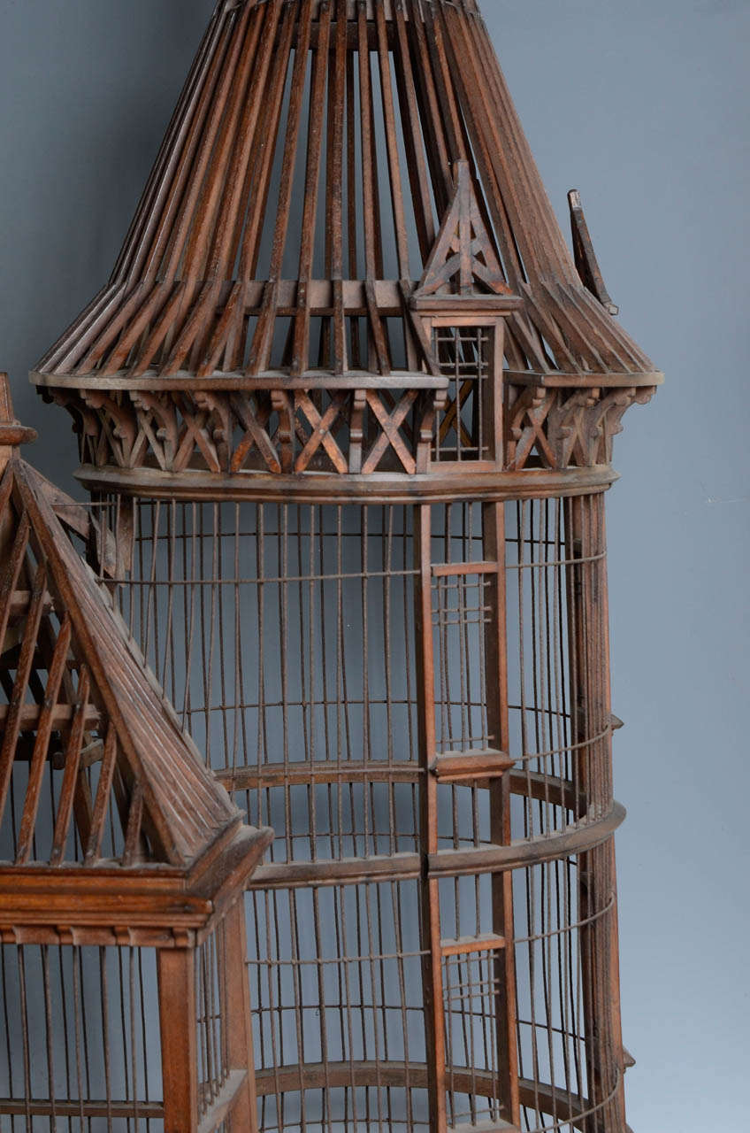 French 19th Century Carpenter Masterpiece Bird Cage