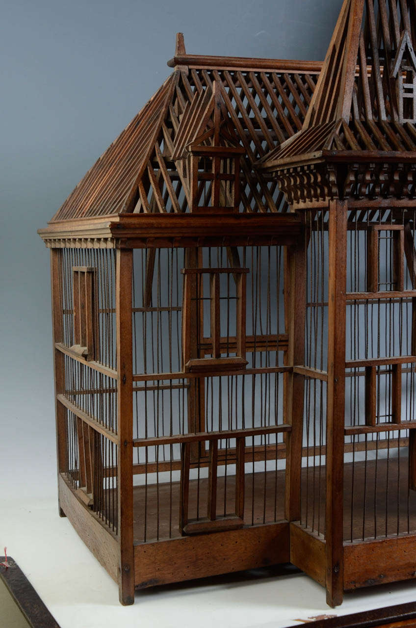 19th Century Carpenter Masterpiece Bird Cage In Good Condition In Paris, FR