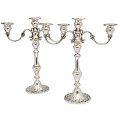 Vintage Pair of Sterling Silver Candelabra