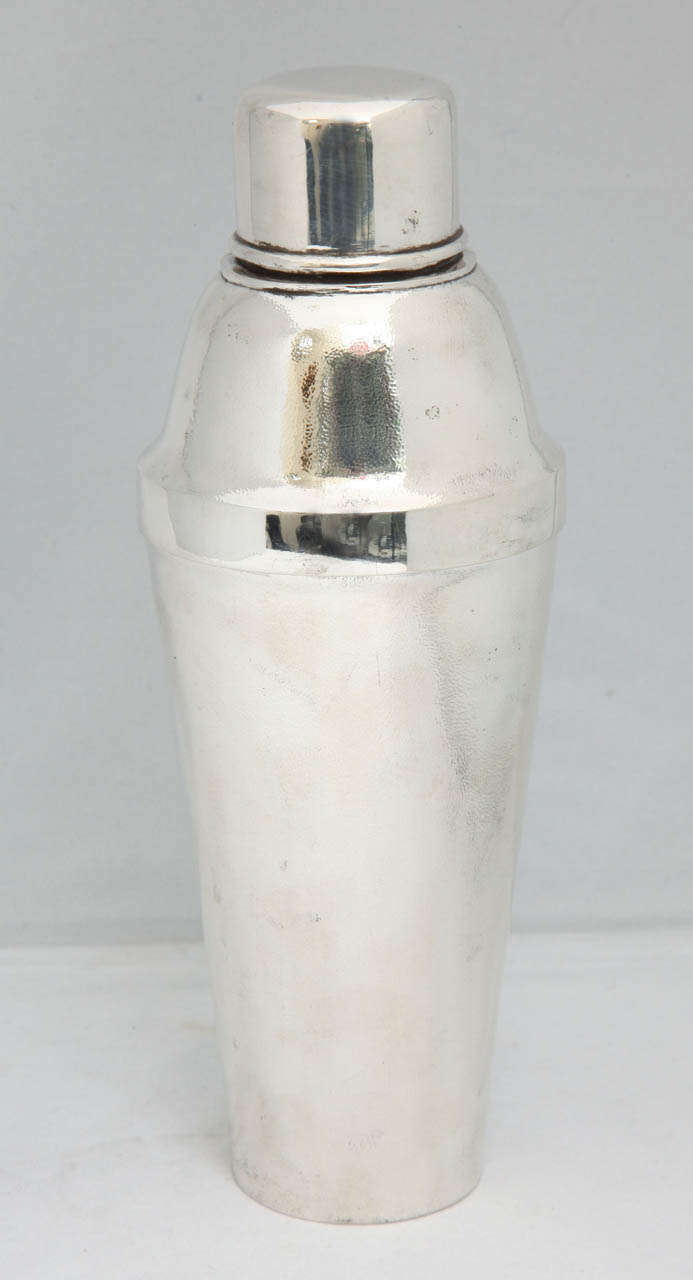 Chinese Export, sterling silver, hand hammered cocktail shaker, Tuck Chang - maker, Ca. 1900. @9