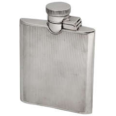 Vintage Art Deco Sterling Silver Flask