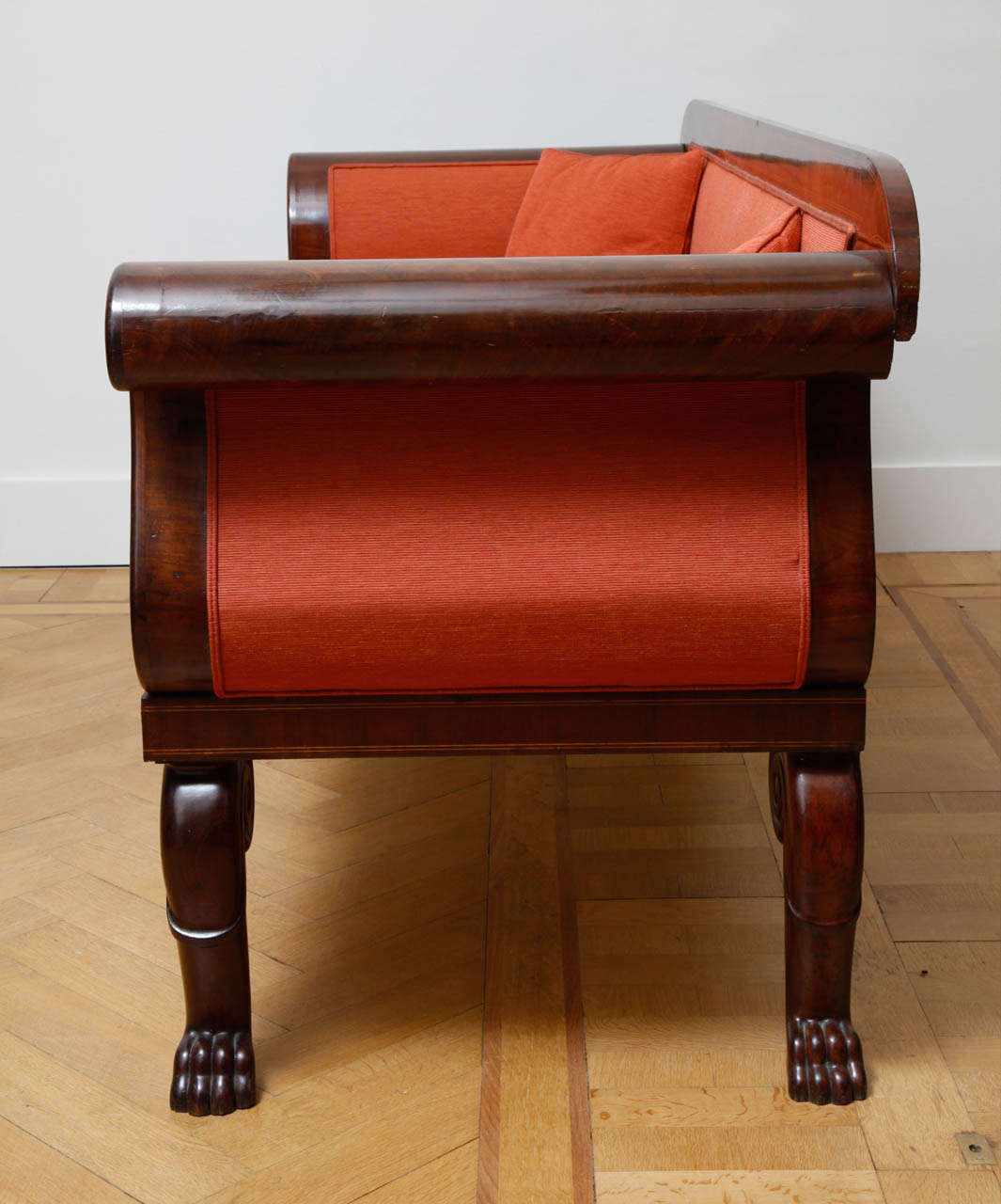 Neoclassical Revival Pair of F.L. Gottberg Mahogany Sofas For Sale