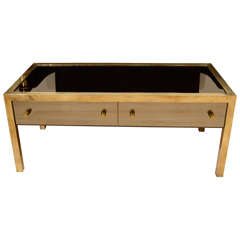 Brass and Mirrored Glass Coffee Table Brass and Mirrored Glass Coffee Table