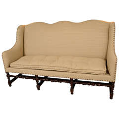 Walnut three seat settee Walnut three seat settee