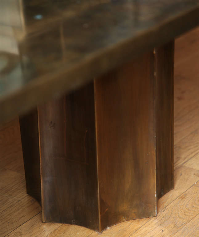 A Laverne Rectangular Brass Veneered Coffee Table 2
