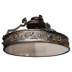 A French Louise XVI Style Bronze Oval Ceiling Light