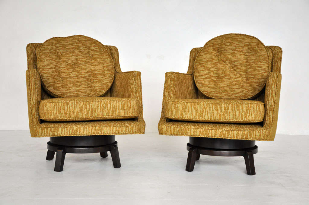 Mid-Century Modern Dunbar Swivel Lounge Chairs by Edward Wormley