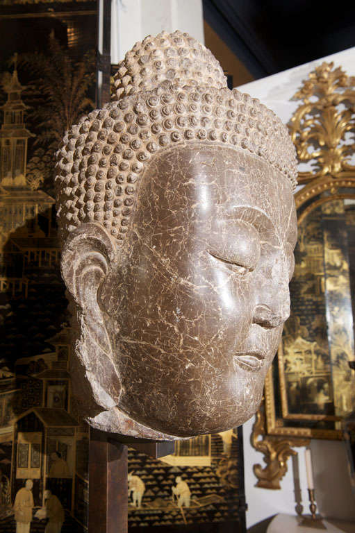 Monumental 5th Century Burmese Temple Colossus of Buddha For Sale 1