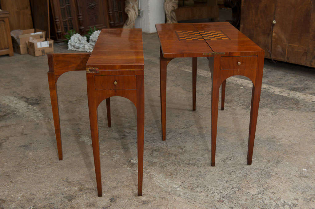 Pair of 18th Century French Directoire Sofa Console and Games Tables