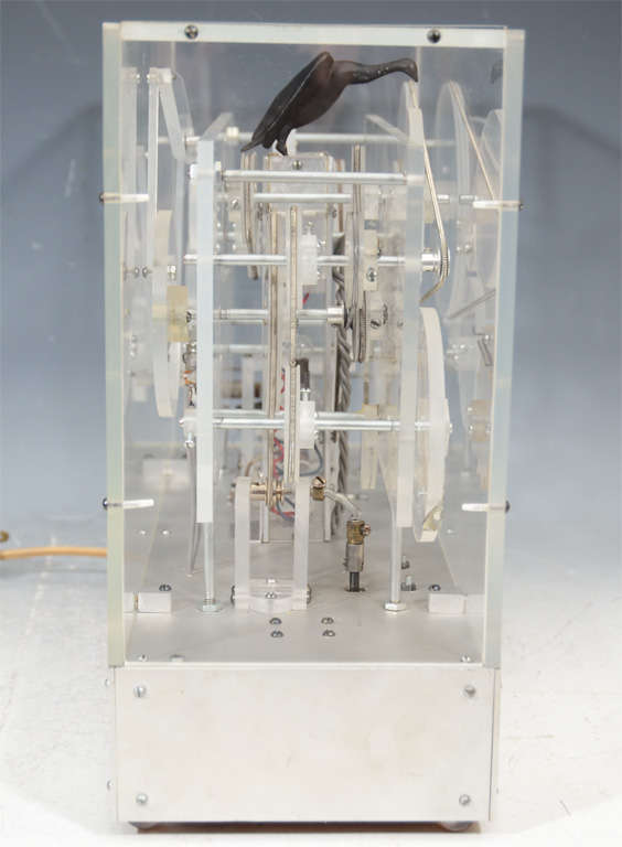 Machine Age Modernist Lucite Kinetic Sculpture with Moving Gears For Sale 1
