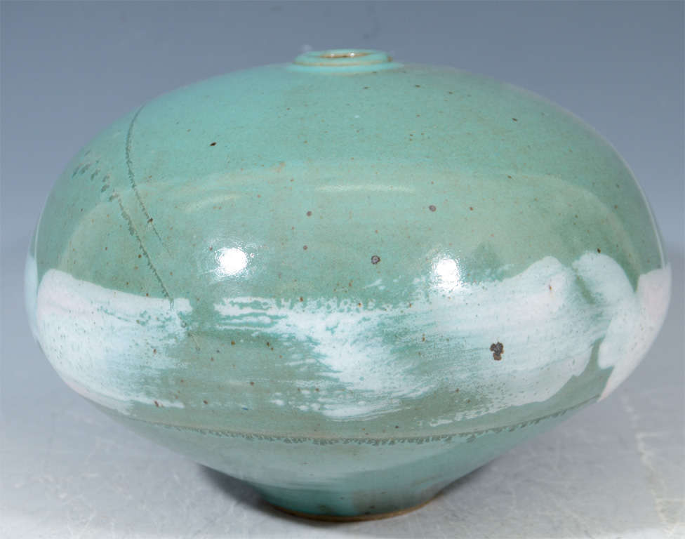 Mid Century Japanese Studio Ceramic Vase For Sale 3