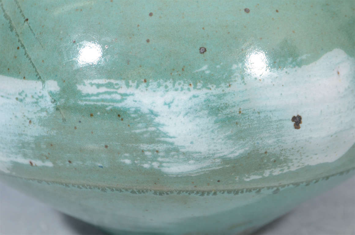Mid Century Japanese Studio Ceramic Vase For Sale 4