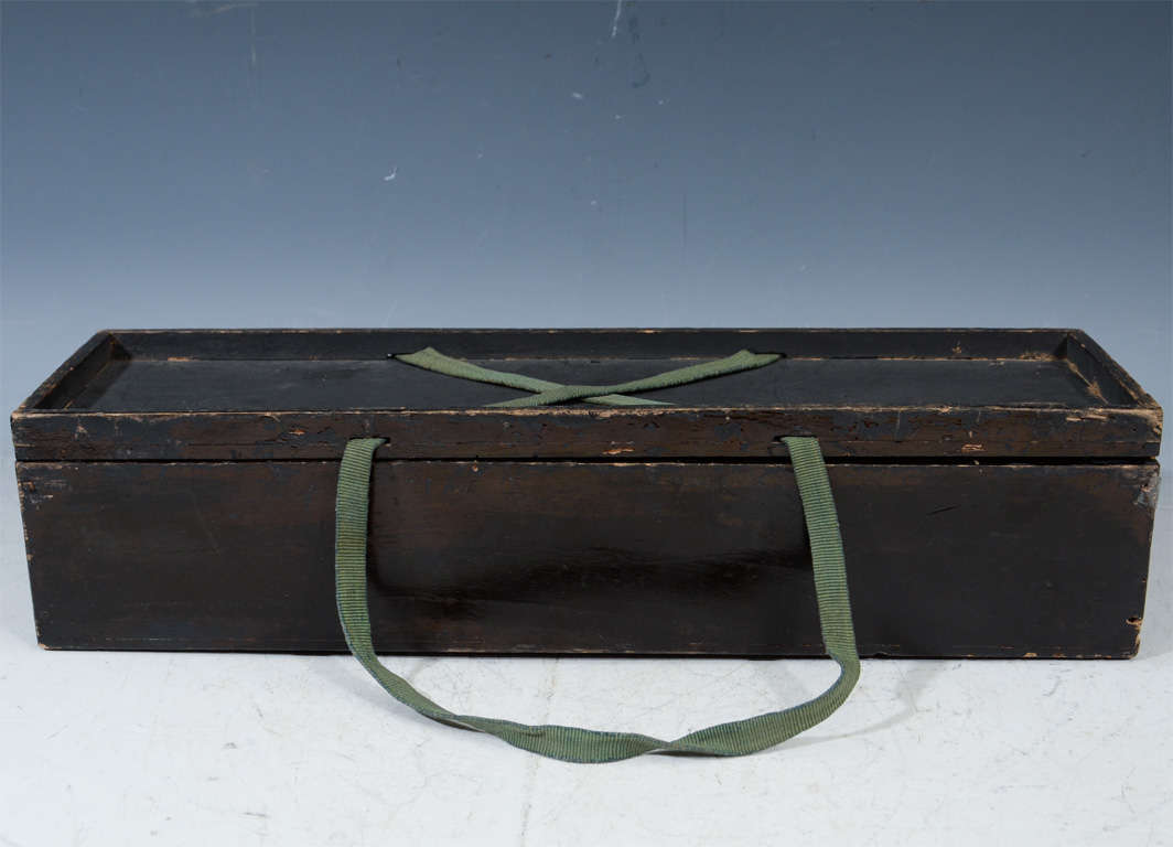 Antique Japanese Meiji Period Lacquered Box w/ Original Case For Sale 1