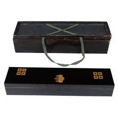 Antique Japanese Meiji Period Lacquered Box w/ Original Case 5