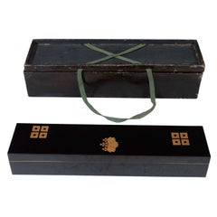 Antique Japanese Meiji Period Lacquered Box w/ Original Case