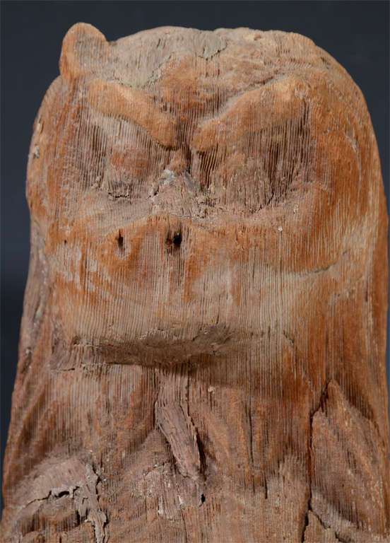 Pair of Antique Japanese Wooden Temple Lion Figures In Good Condition In Astoria, NY