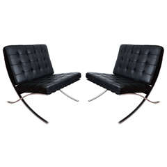 Pair of Mid Century Knoll "Barcelona" Chairs by van der Rohe
