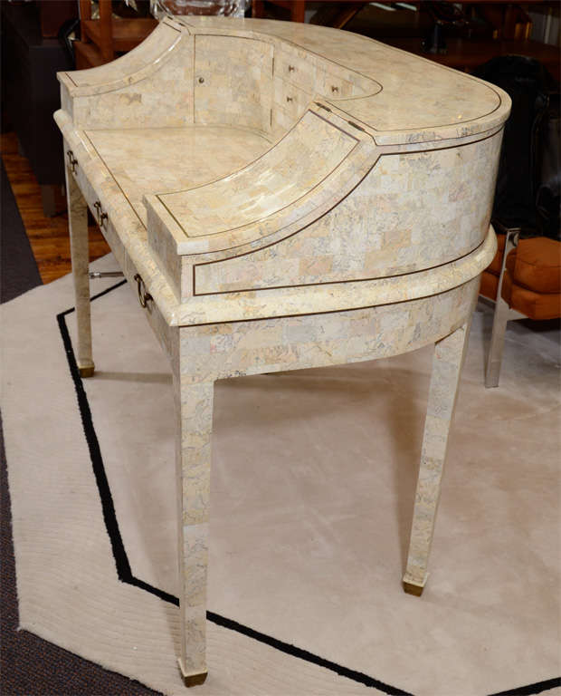 20th Century Vintage Writing Desk in Tessellated Stone by Maitland Smith