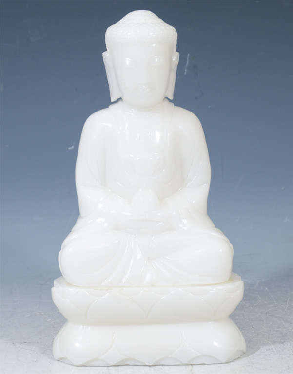Chinese Ching Dynasty White Jade Buddha at 1stDibs white jade buddha