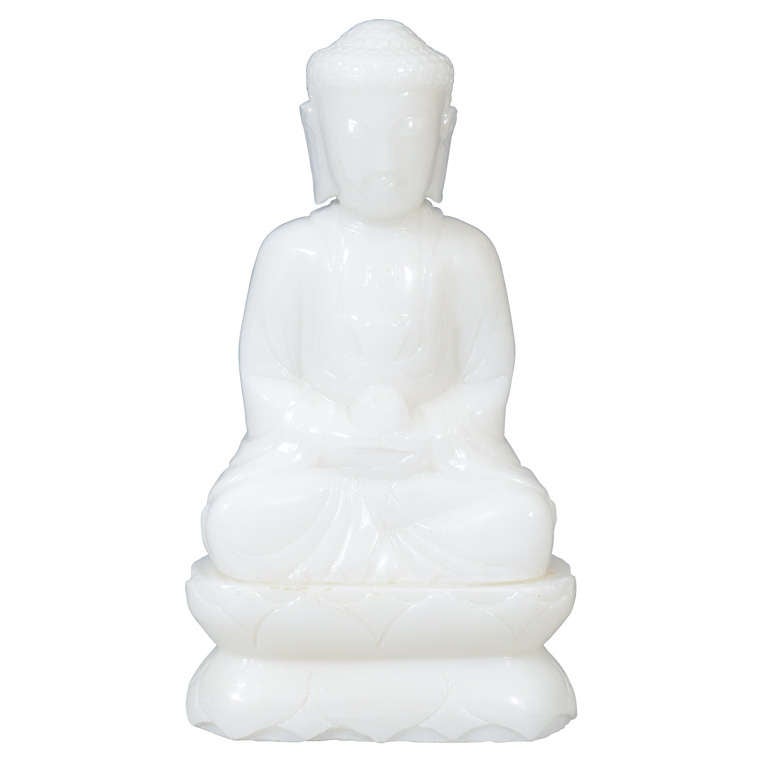 Chinese Ching Dynasty White Jade Buddha at 1stDibs white jade buddha