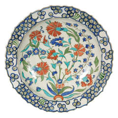 French Iznik style charger, 19th C