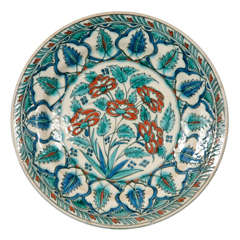 Dutch Charger with Iznik Style Decoration, 19th Century