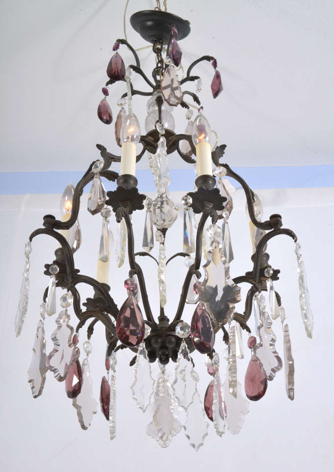 French Bronze Louis XVI style, Versaille 5 light Chandelier  For Sale 3