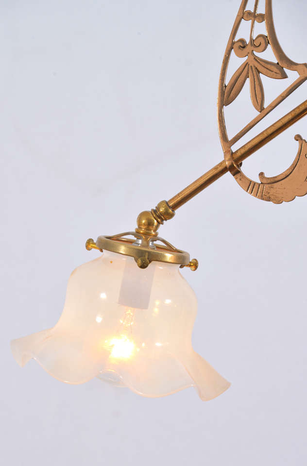 Early 1900's Austrian two light electric fixture In Excellent Condition For Sale In Austin, TX