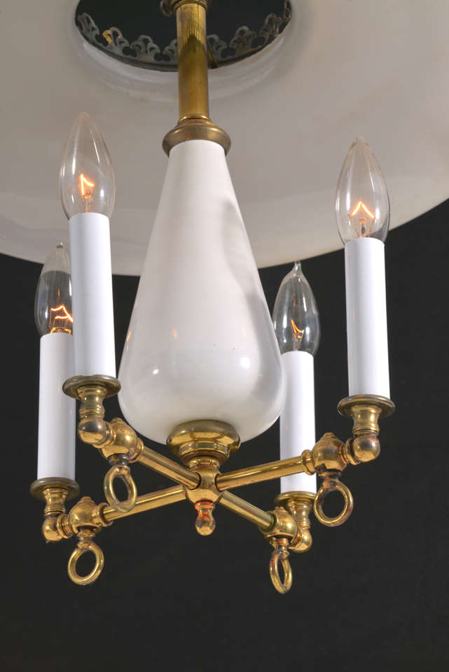 Brass 1890's electrified Gasolier For Sale