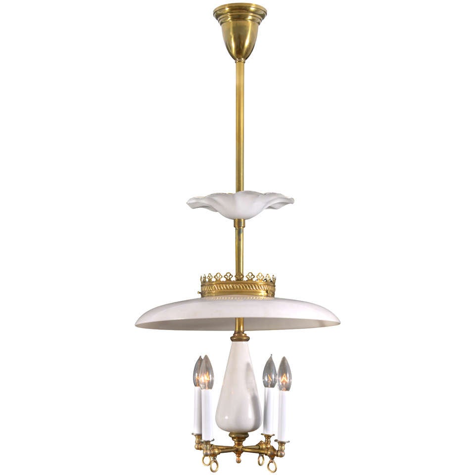 1890's electrified Gasolier For Sale