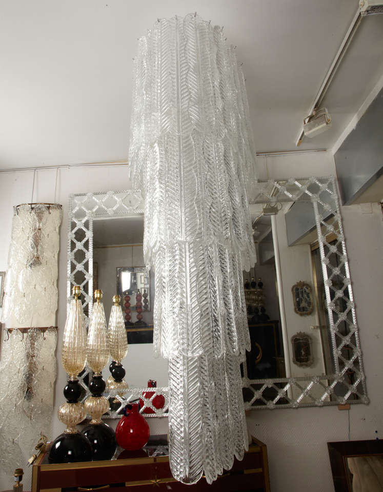 Chandelier in Murano glass by Seguso . In Excellent Condition In Saint ouen, FR