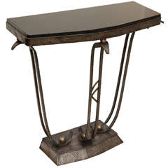 Antique A 1920
s Art Deco Hand wrought iron Console