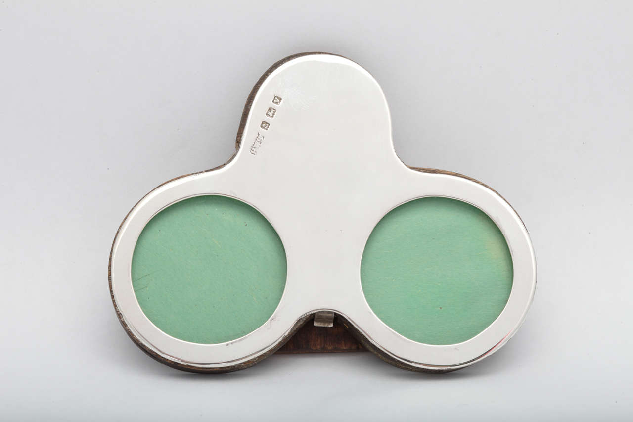 Unusual Art Deco Sterling Silver Double Picture Frame