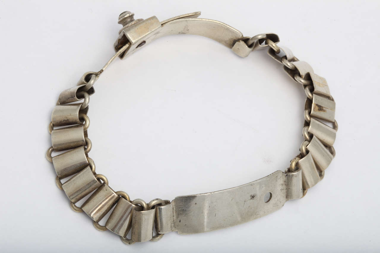 French 19th Century Silver Plated Dog Collar 2