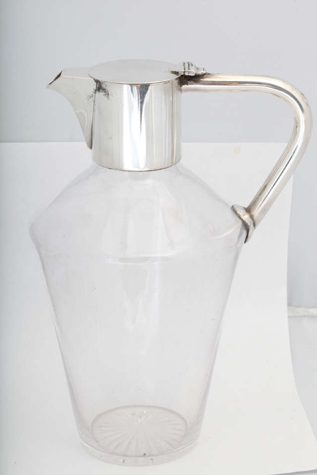 British Victorian Sterling Silver-Mounted Claret Jug