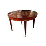 Mahogany Dining Table with Inlay by Jacques Adnet, French 1940s