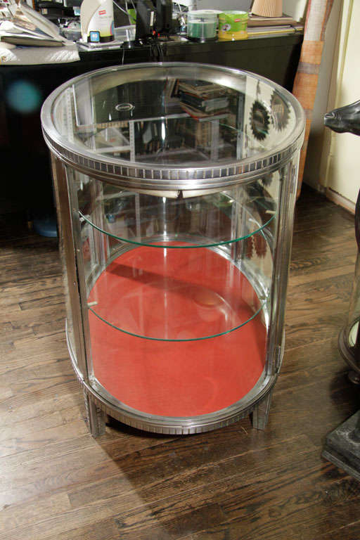 Nickeled Bronze Display Cabinet with Glass Shelves, French 1920s 2