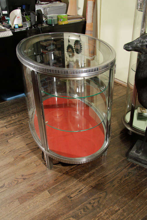 Nickeled Bronze Display Cabinet with Glass Shelves, French 1920s 3
