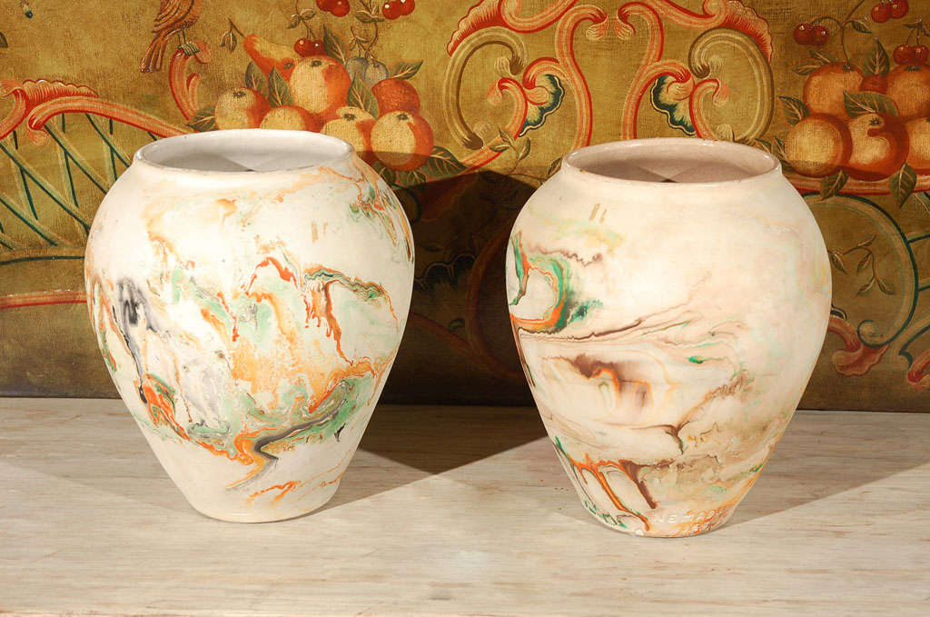 Pair of Nemadji Pottery Vases