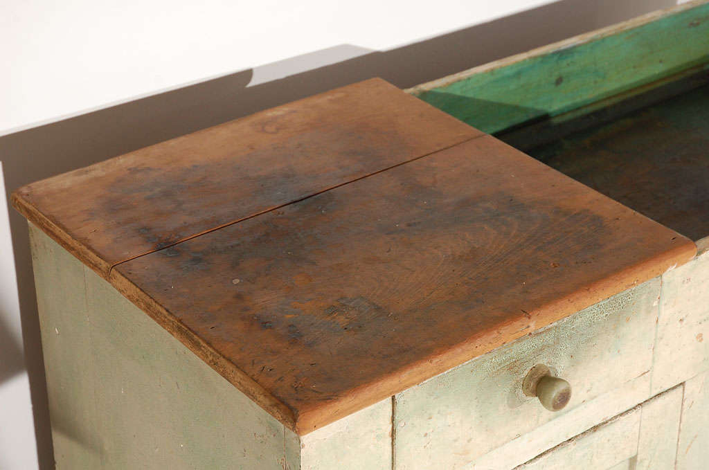 19th Century 19thc Original  Buttermilk  Painted Dry Sink From Pennsylvania