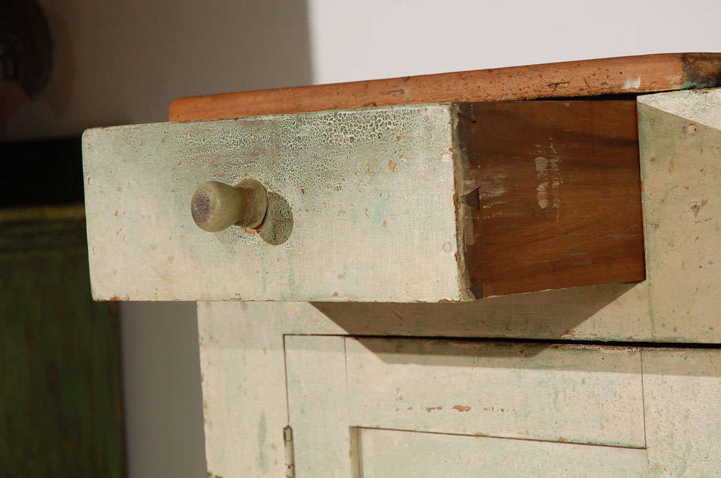 19thc Original  Buttermilk  Painted Dry Sink From Pennsylvania 3