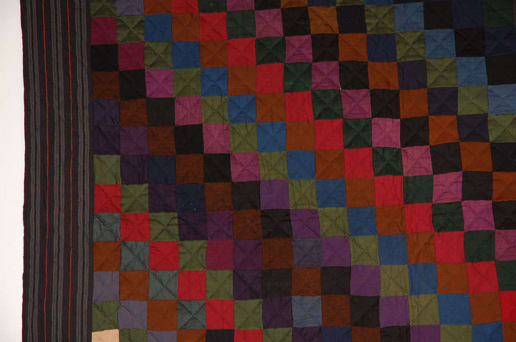 Rare Pennsylvania  Amish Wool  One Patch Quilt 2