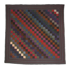 Rare Pennsylvania  Amish Wool  One Patch Quilt