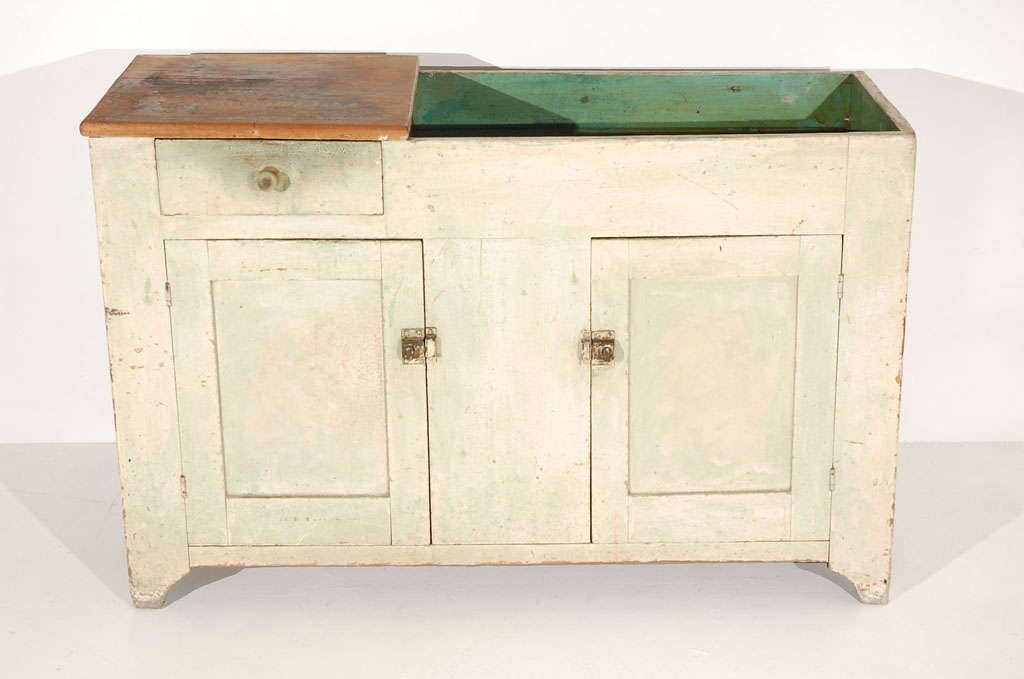 19thc Original Buttermilk Painted Dry Sink From Pennsylvania at 1stDibs