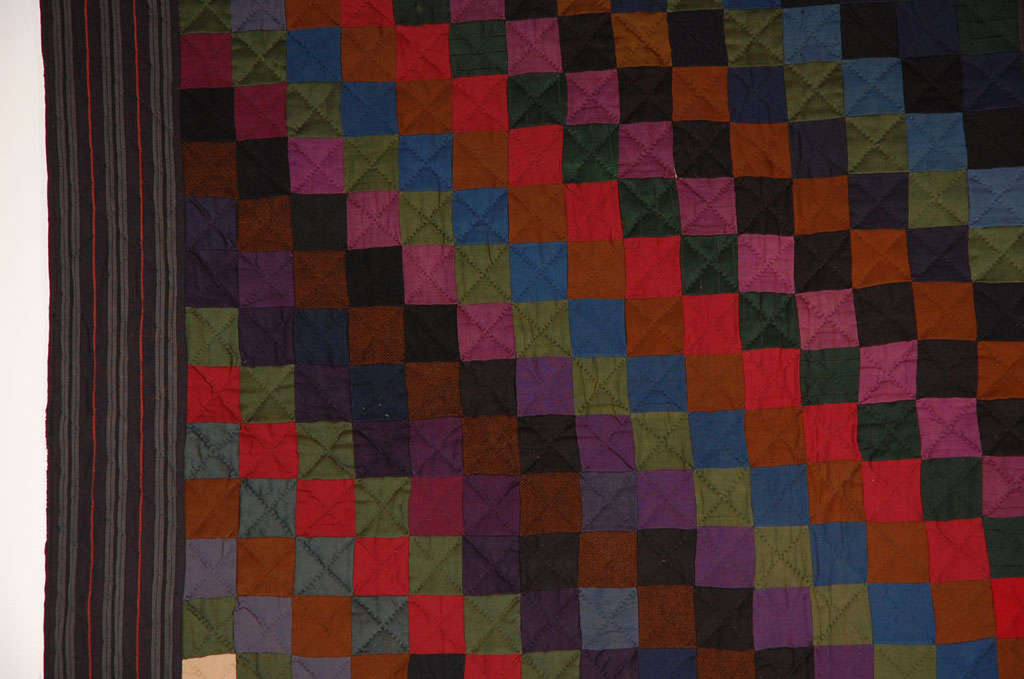 Rare Pennsylvania Amish Wool One Patch Quilt For Sale at 1stDibs