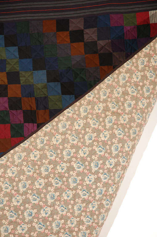 Rare Pennsylvania Amish Wool One Patch Quilt For Sale at 1stDibs