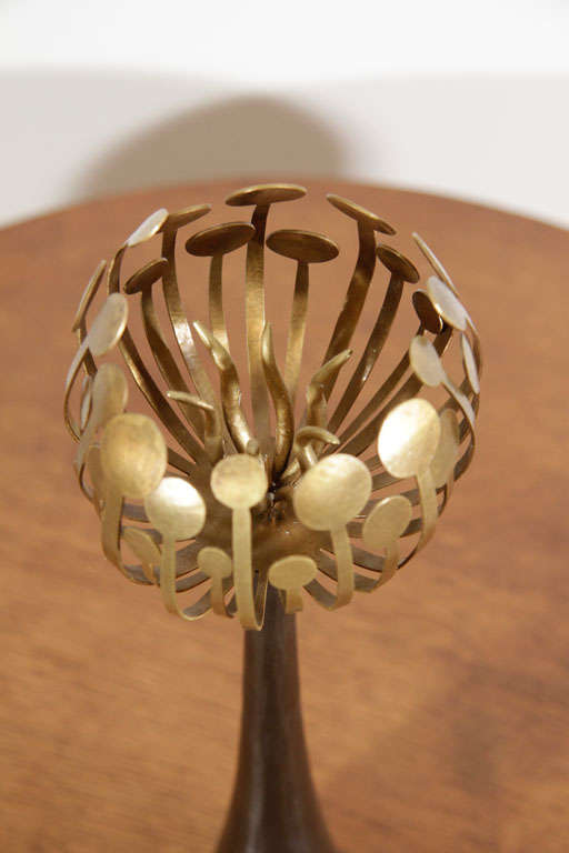 Polished Bronze Candlestick  by Hervé van der Straeten
